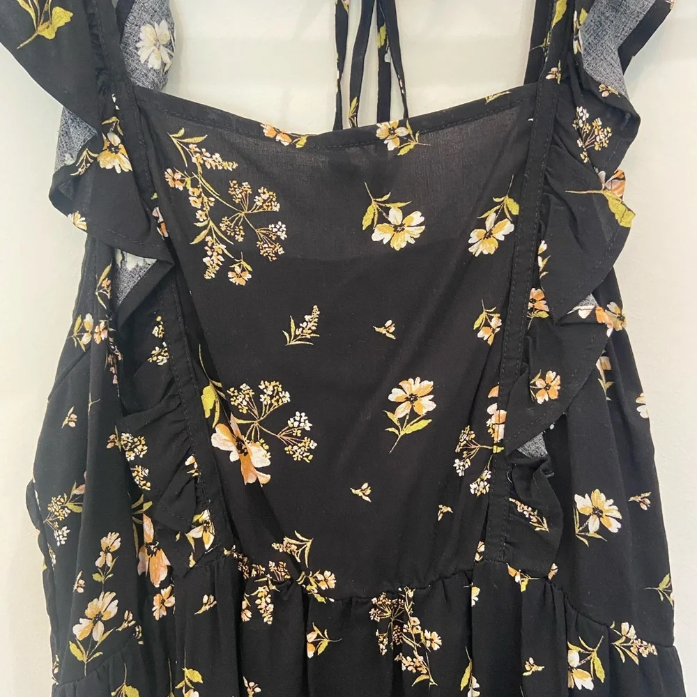 Wild Fable Black and Yellow Ruffled Mini Dress - Picture 5 of 5